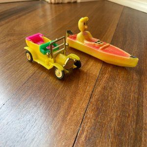 Vintage Old Car and Speed Boat Cake Toppers